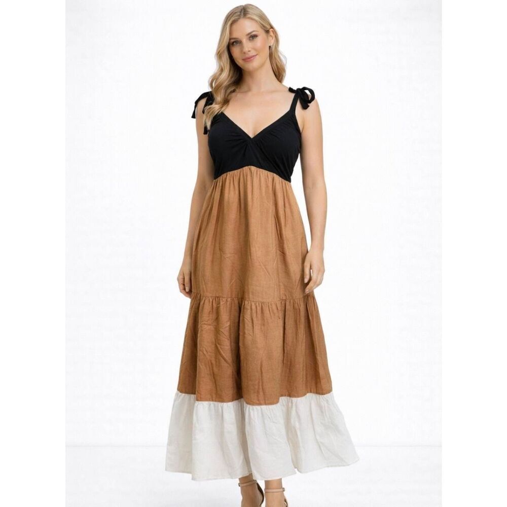 Express Sleeveless Colorblock Tiered Maxi Dress Size Small